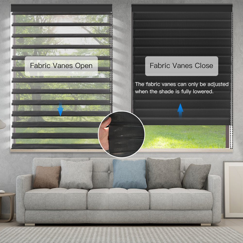 Manual Corded Shangri - La Sheer Shade - Light Filtering Black - Tokblind official
