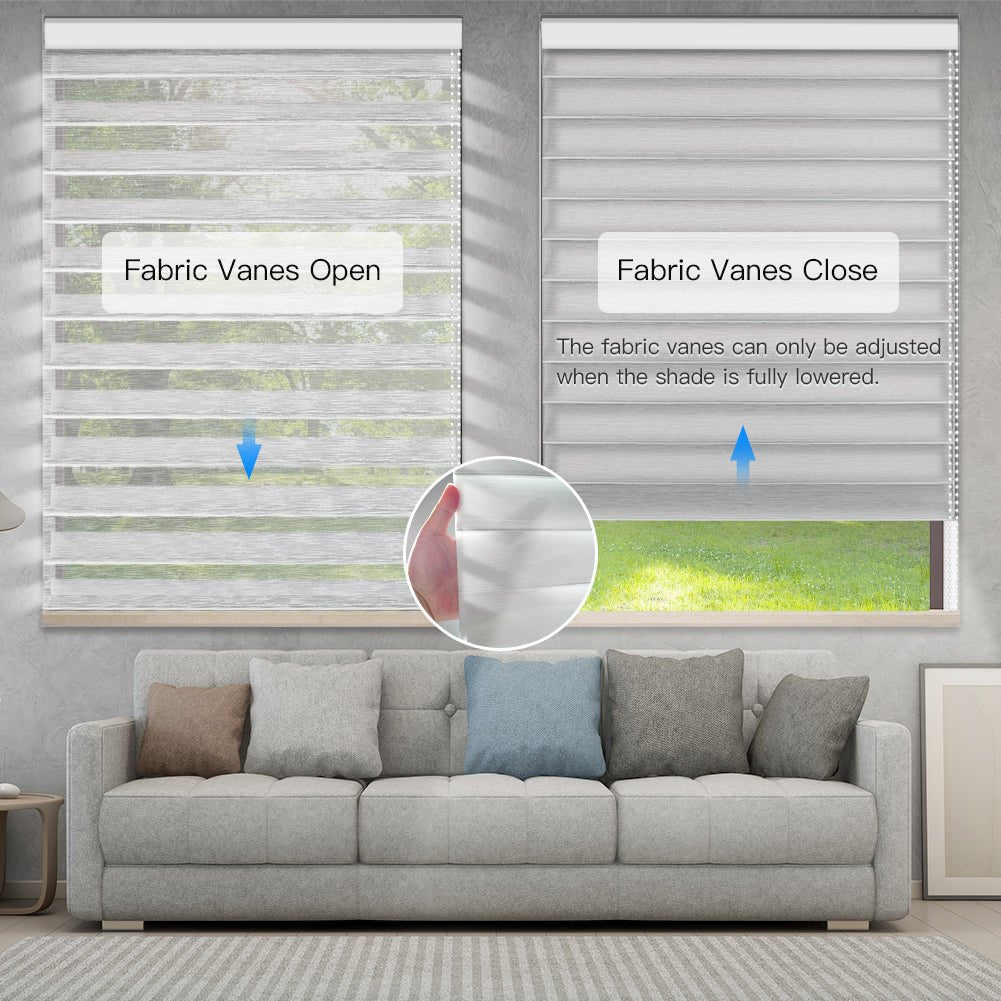 Manual Corded Shangri - La Sheer Shade - Light Filtering Silver - Tokblind official