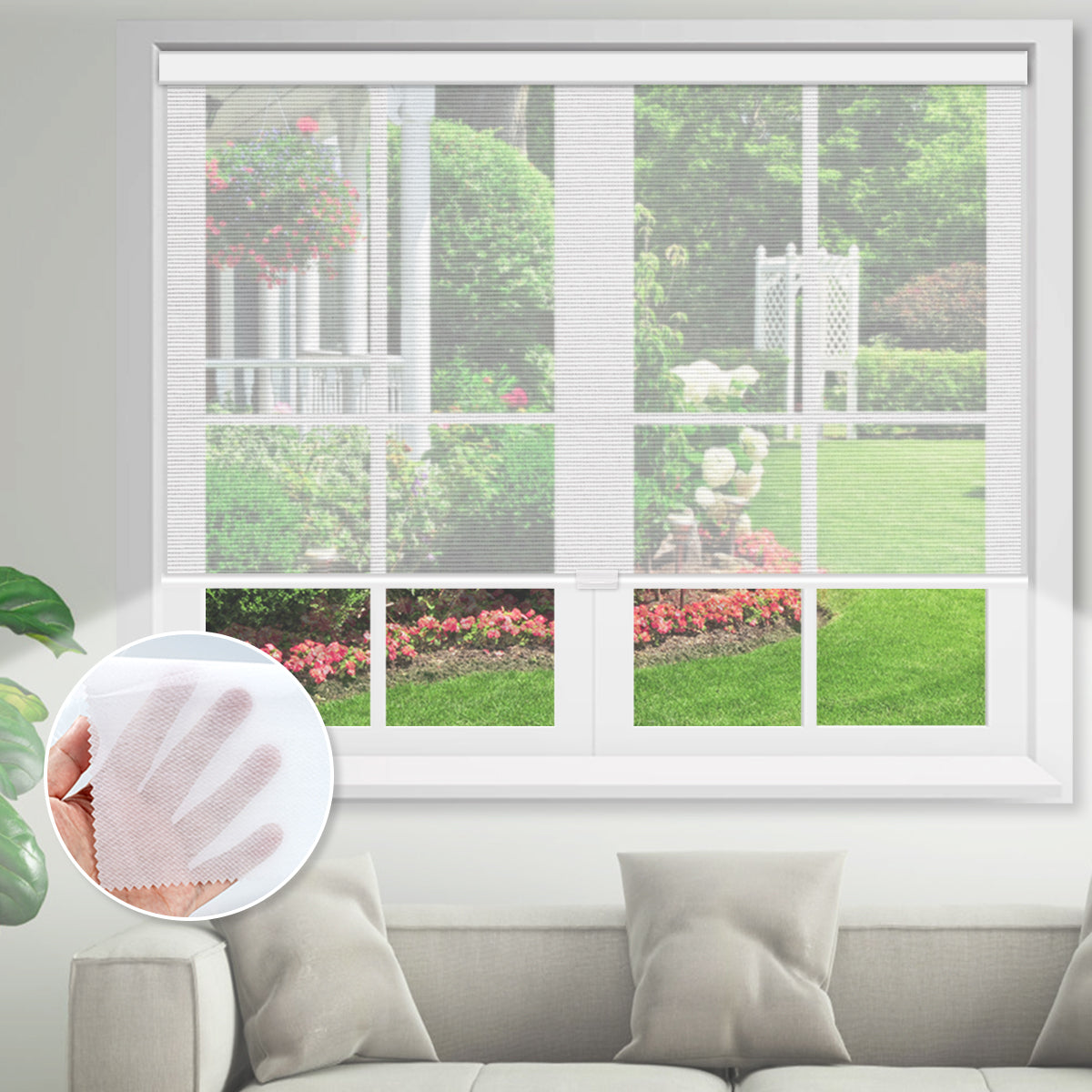 Manual Cordless Light Filtering Fireproof Roller Shade
