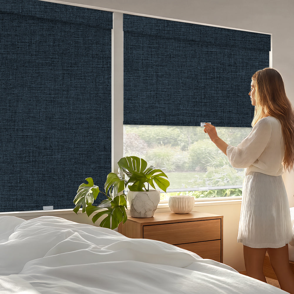 Manual Cordless Dual Roller Shades, Blackout & Sheer, Custom Size