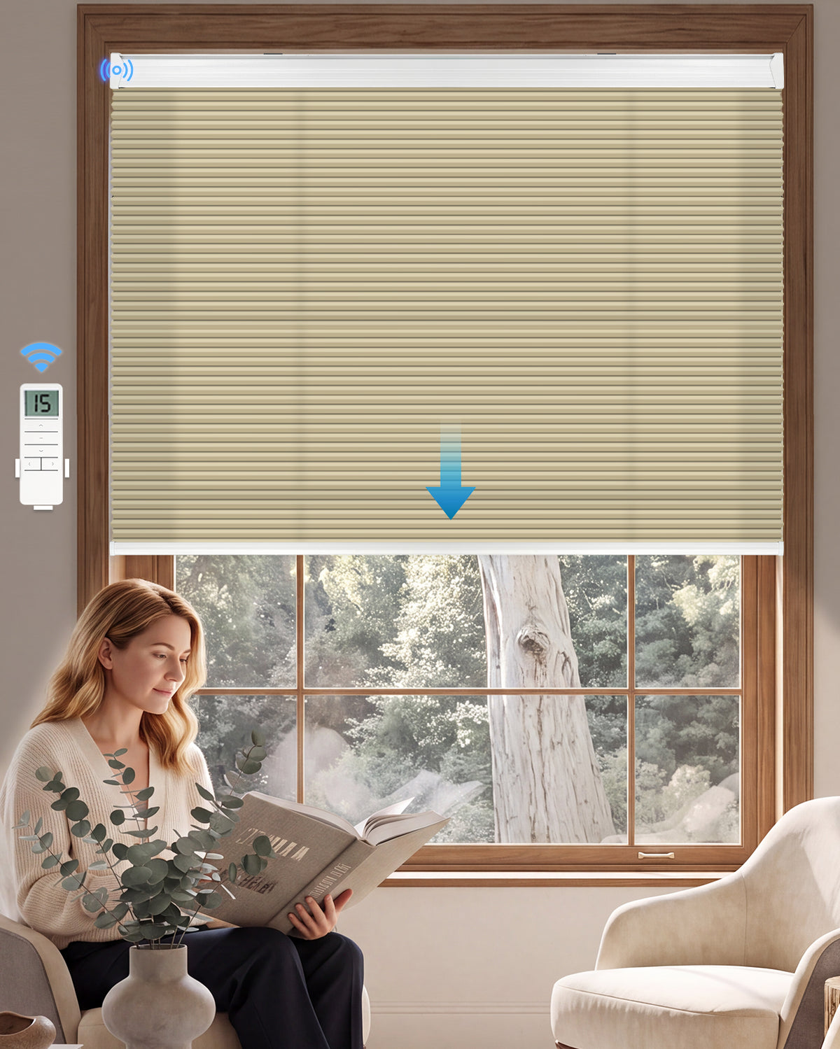 Motorized Cellular Shade - Light Filtering