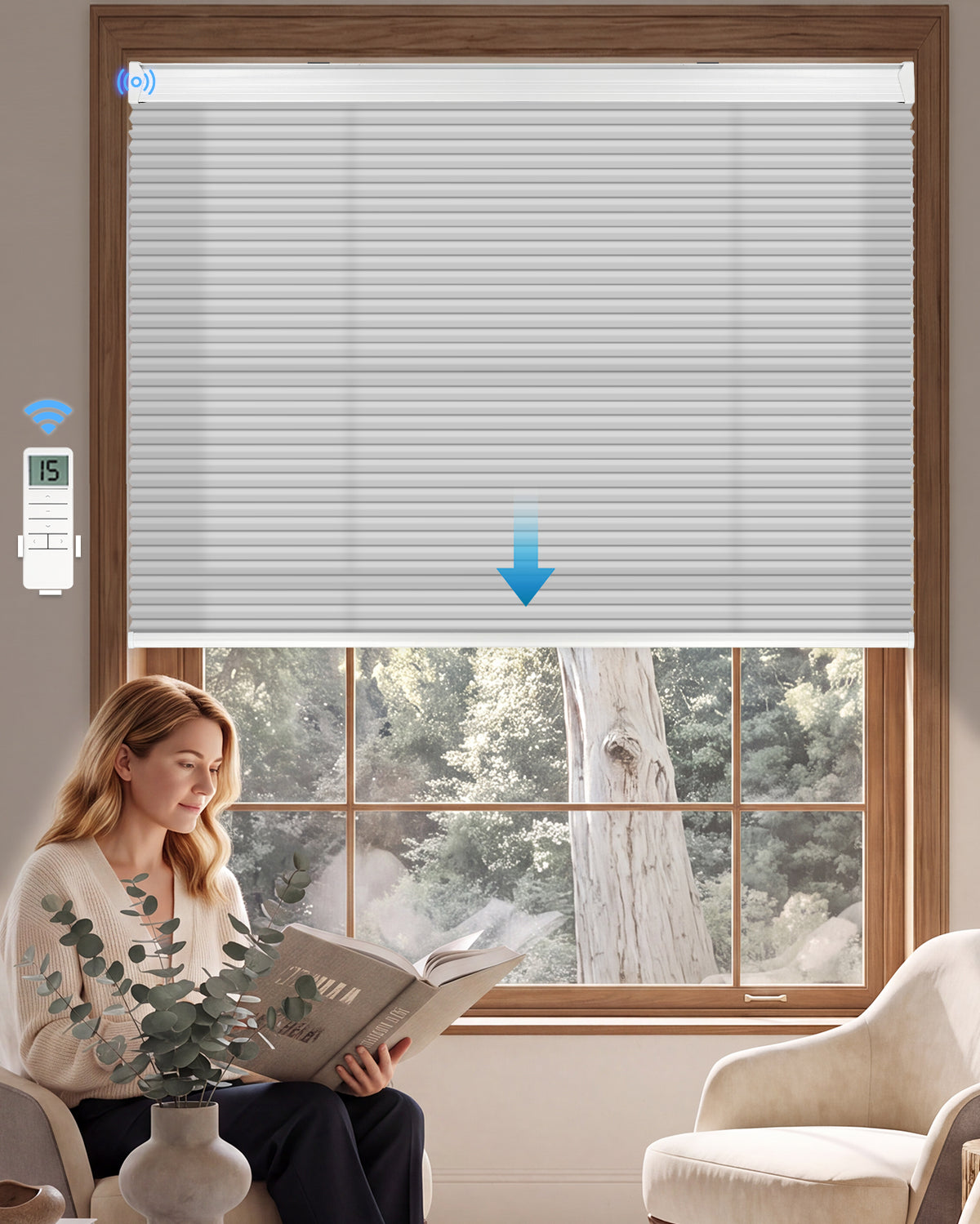 Motorized Cellular Shade - Light Filtering