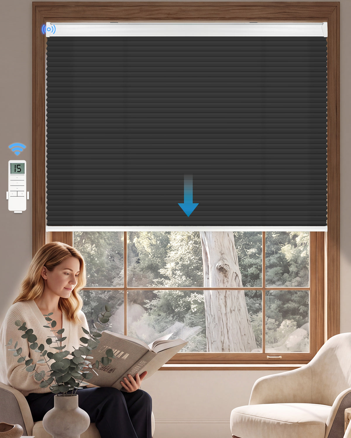 Motorized Cellular Shade - Light Filtering