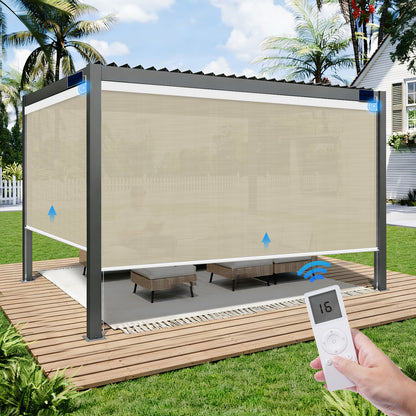 Motorized Outdoor Shades for Patio & Pergola