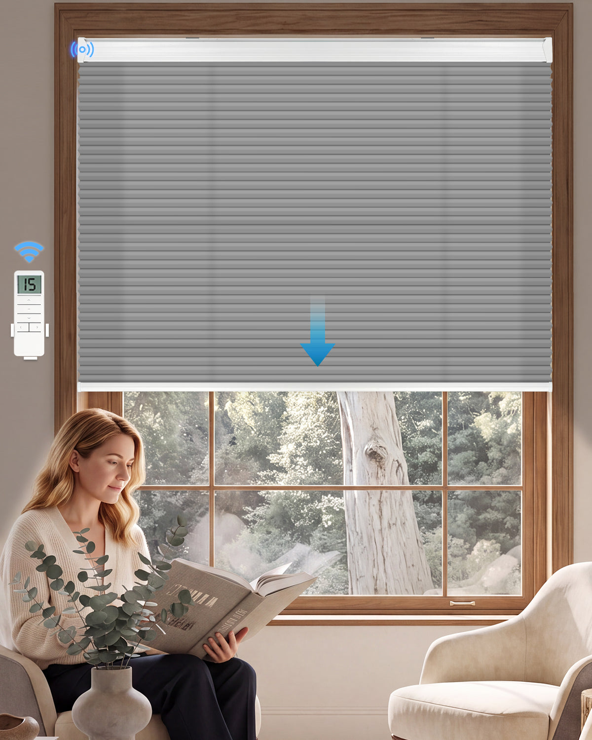 Motorized Cellular Shade - Light Filtering