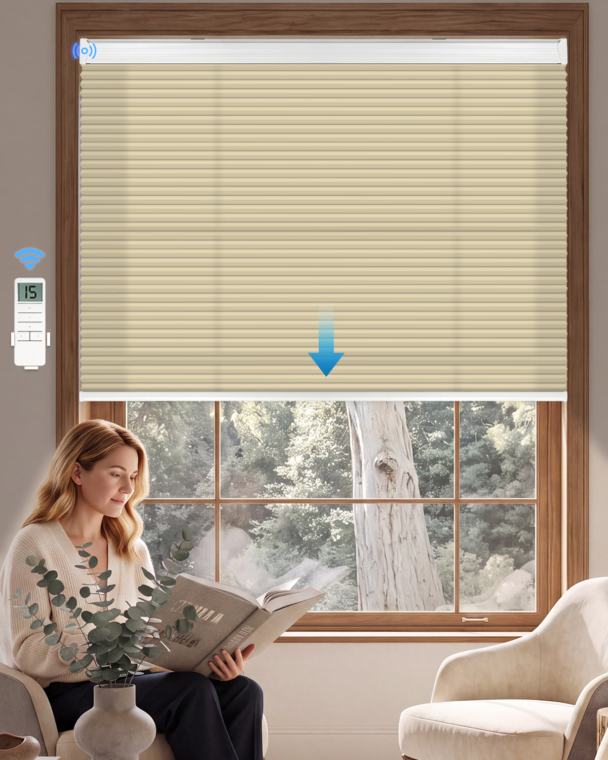 Motorized Cellular Shade - Light Filtering