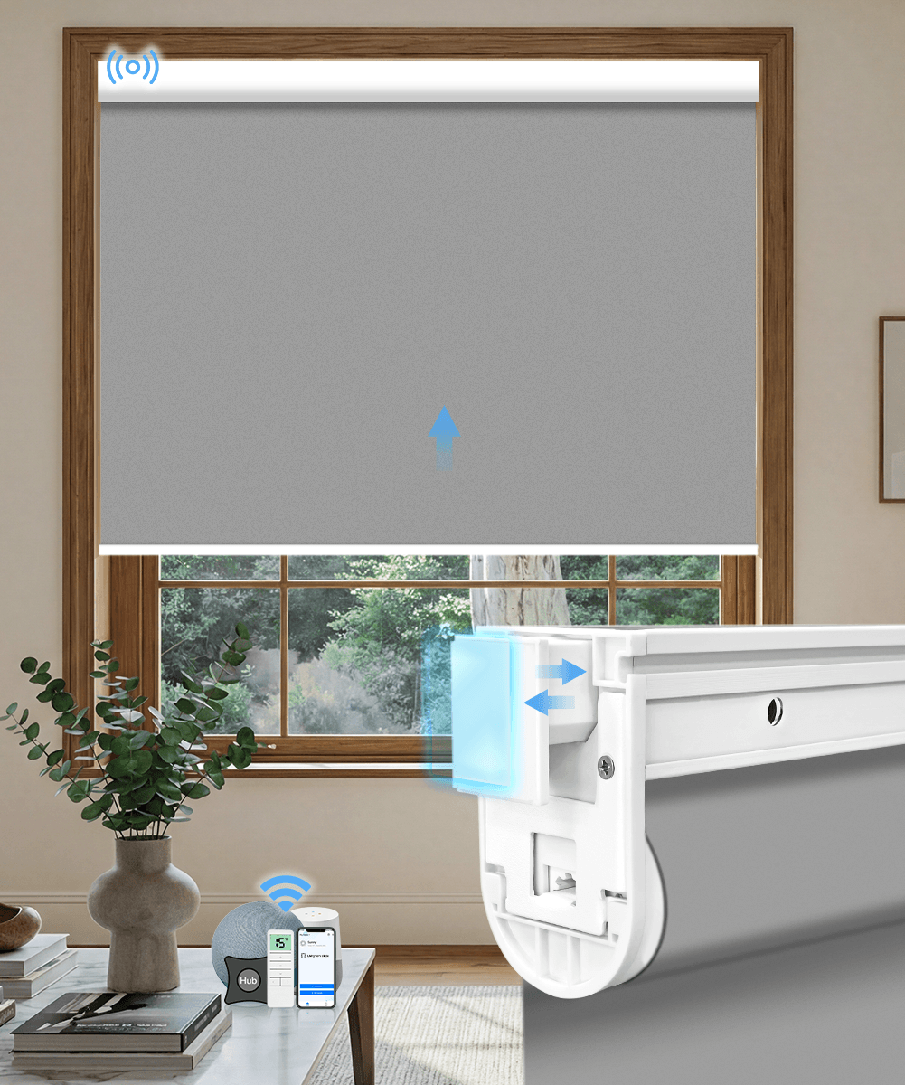 No-Drill Motorized Blackout Roller Shades