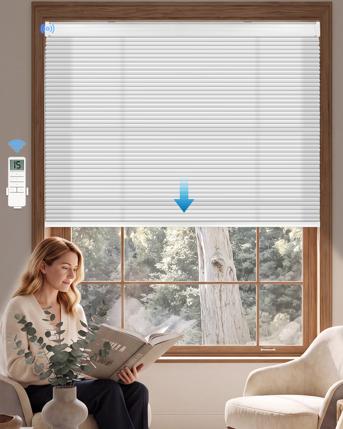 Motorized Cellular Shade - Light Filtering
