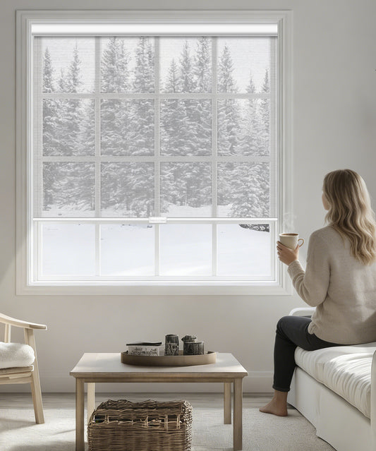 Manual Cordless Light Filtering Roller Shade - Sheer Fabric