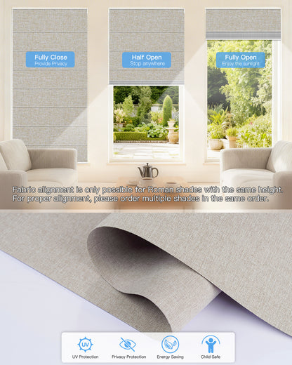 Motorized Blackout Roman Shades – Room Darkening, Custom Sizes