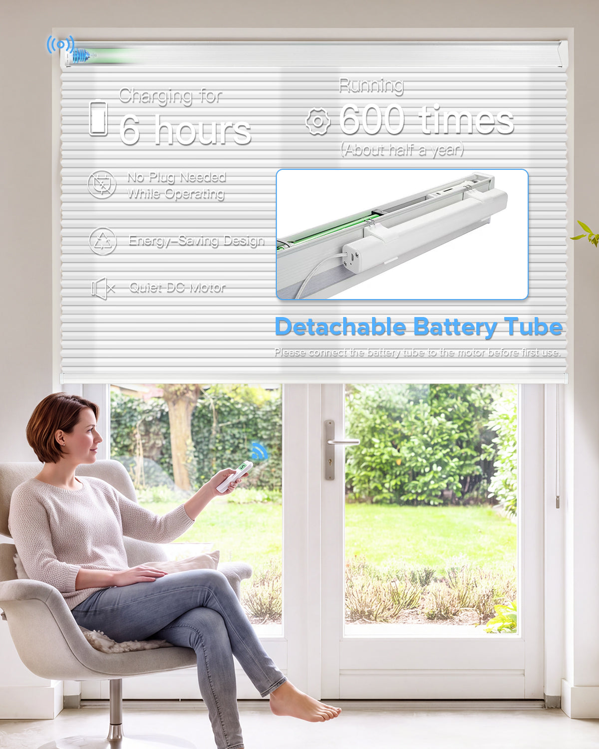 Motorized Cellular Shade - Light Filtering