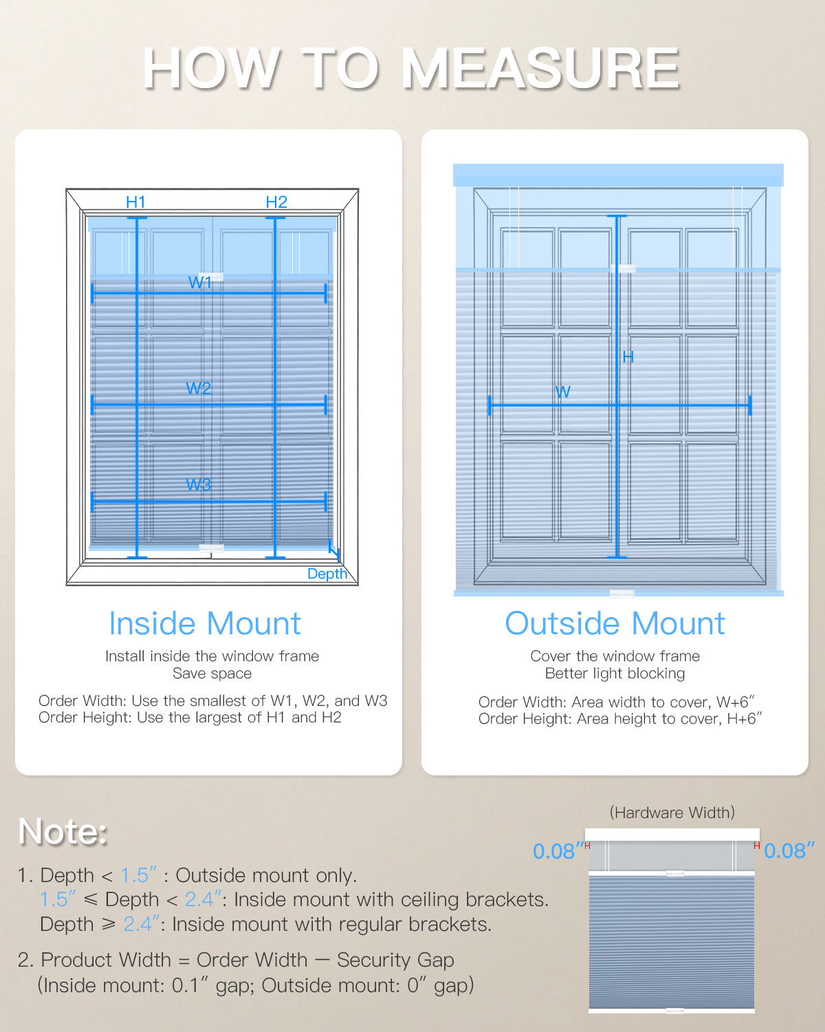 Top Down Bottom Up Manual Cellular Shade - Blackout