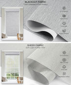 Motorized Dual Roller Shades, Blackout & Sheer, Custom Size
