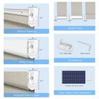 No drill motorized blackout roller shade fabric beige