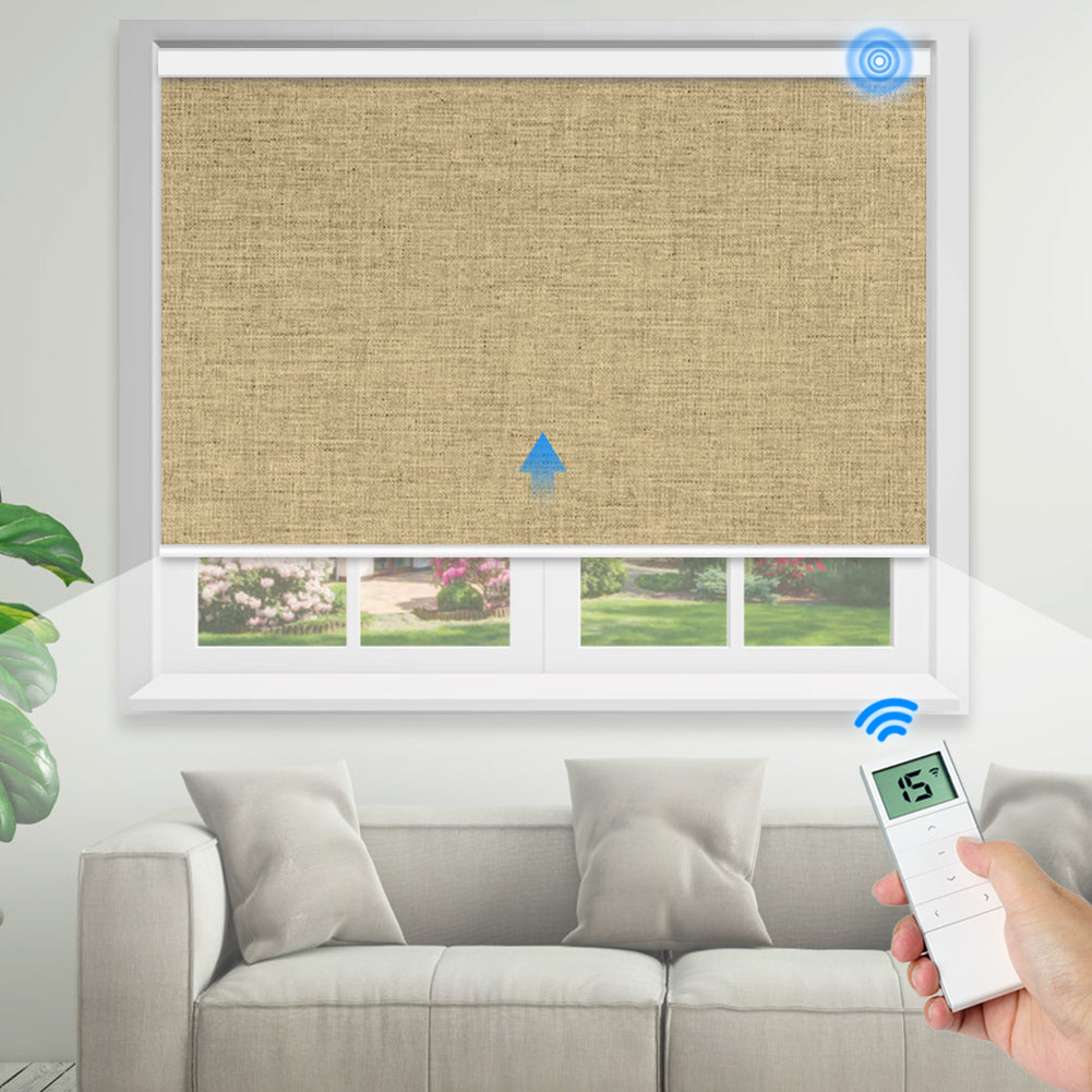 Smart Motorized Blackout Roller Shades - Room Darkening