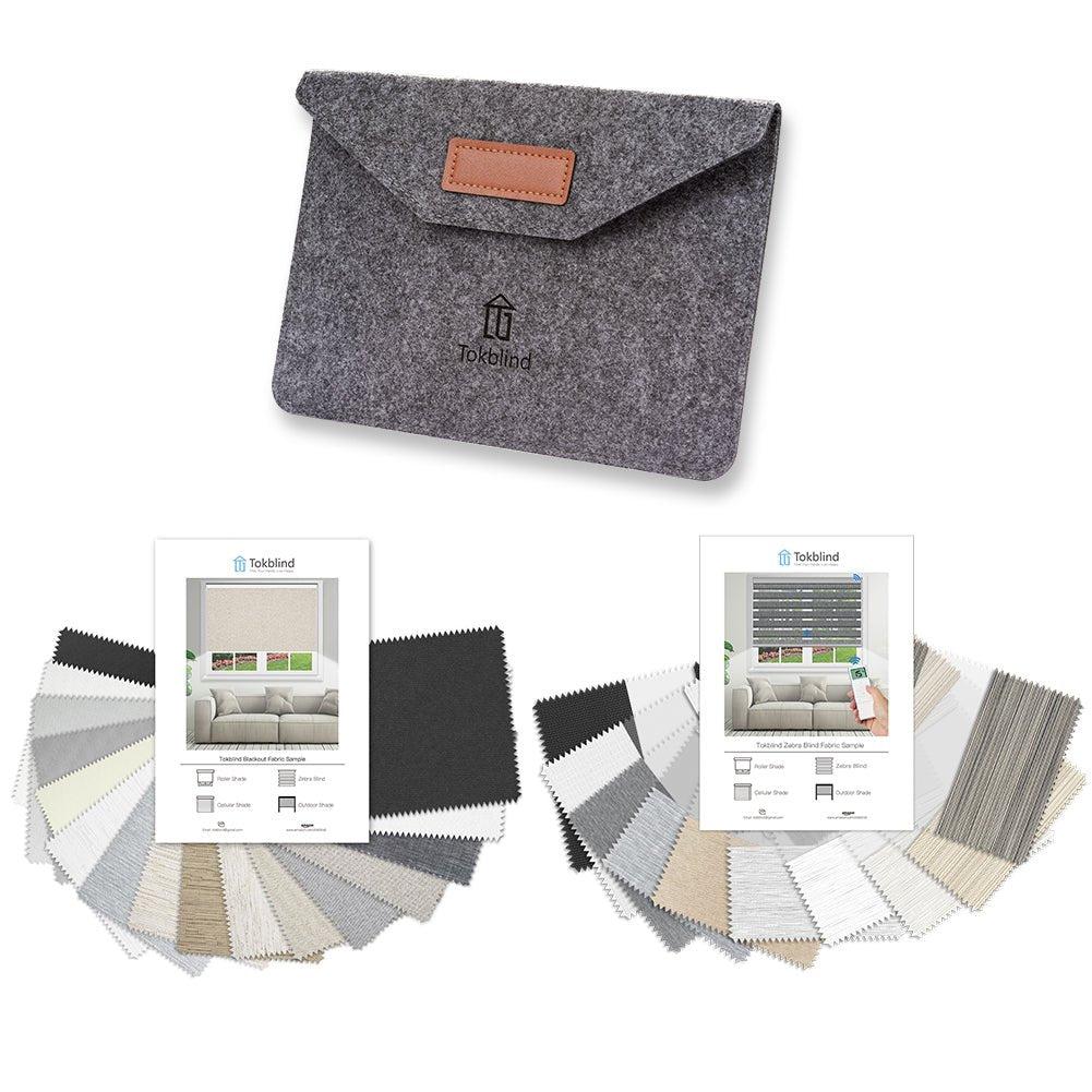 Fabric Samples for 100% Blackout Roller Shade and Zebra Blind (2 PCS) - Tokblind official