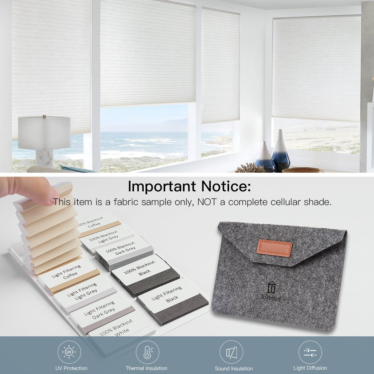 Tokblind Motorized Cellular Shades – Energy-Efficient, Stylish