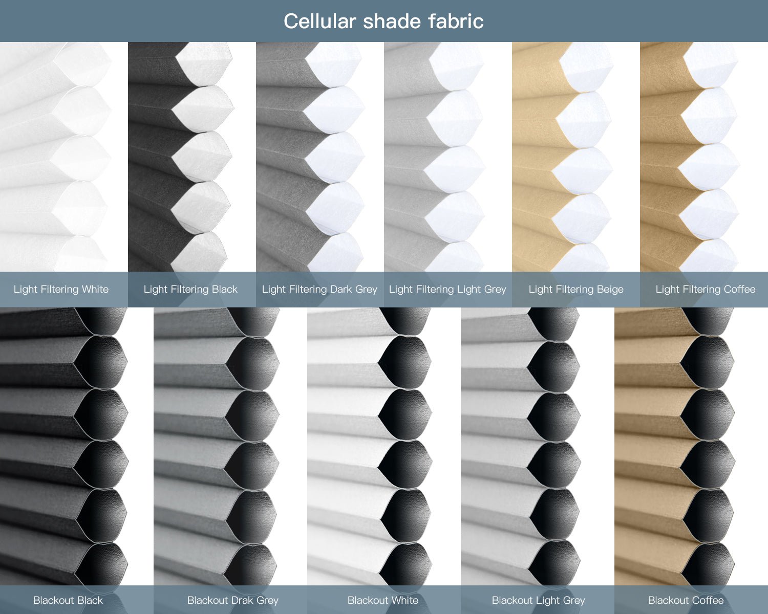 Fabric Samples for Roller Shade, Zebra Blind, Cellular Shade and Sheer Shade (5 PCS) - Tokblind official