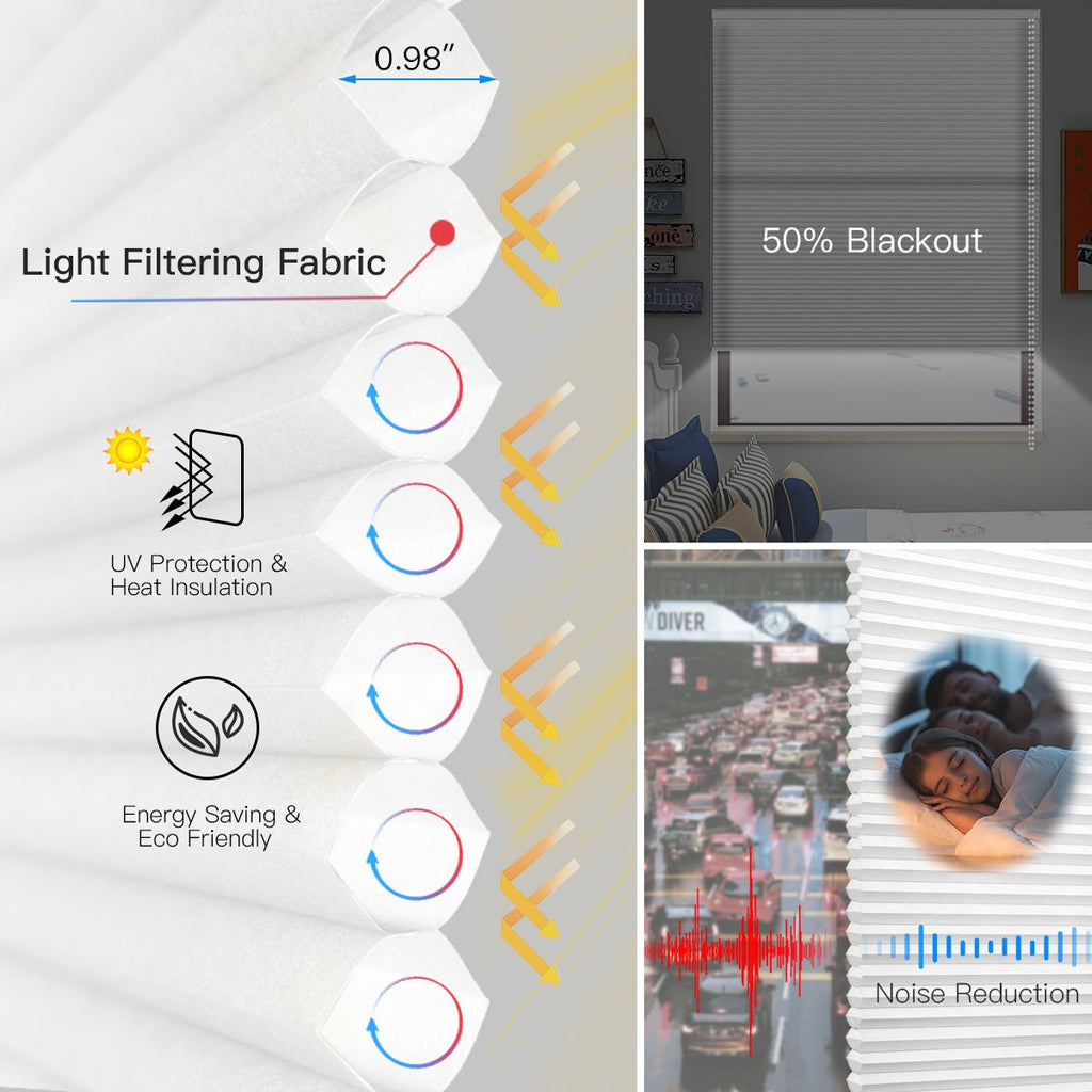 Manual Corded Cellular Shade - Light Filtering - Tokblind official