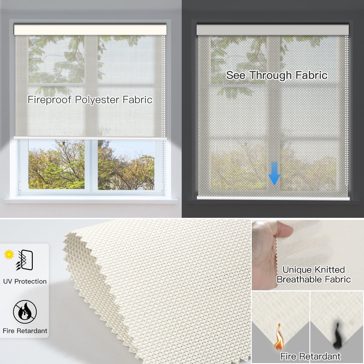 Manual Corded Light Filtering Fireproof Roller Shade - Tokblind official