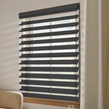 Manual Corded Shangri - La Sheer Shade - Light Filtering Black - Tokblind official