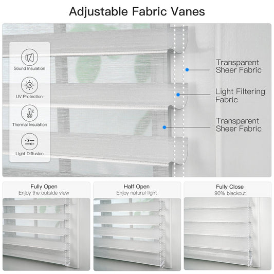 Manual Corded Shangri - La Sheer Shade - Light Filtering Silver - Tokblind official