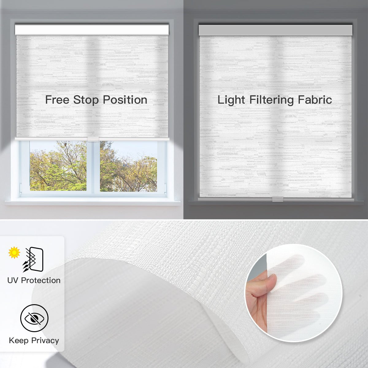 Manual Light Filtering Cordless Roller Shades - Tokblind official