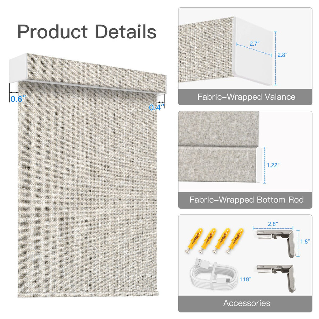 Motorized Blackout Roller Shade (Fabric Wrapped) - Tokblind official