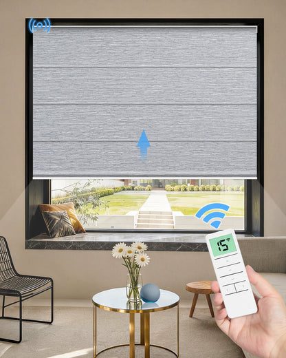 Motorized Blackout Roman Shades – Room Darkening, Custom Size - Tokblind