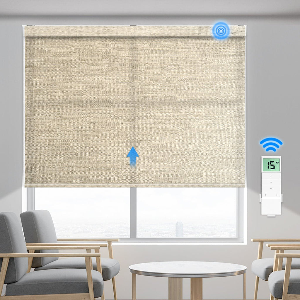 Motorized Light Filtering Roller Shade (Fabric Wrapped) - Tokblind official