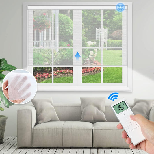 Motorized Light Filtering Roller Shades - Sheer White - Tokblind official