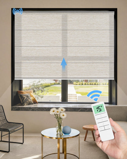 Motorized Roman Shades – Light Filtering, Customizable - Tokblind