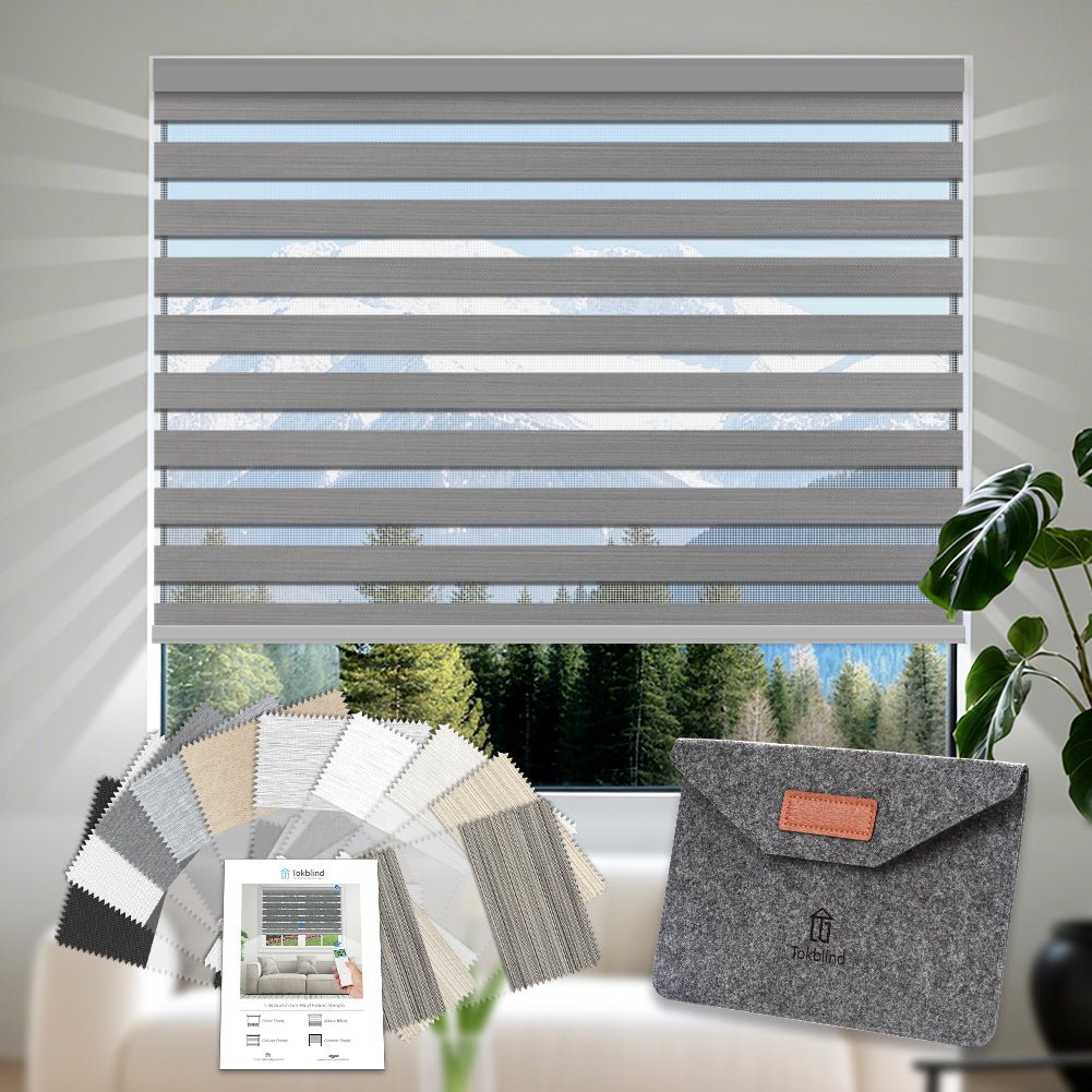 Tokblind Motorized Zebra Blind – Dual-Layer Smart Window Coverings